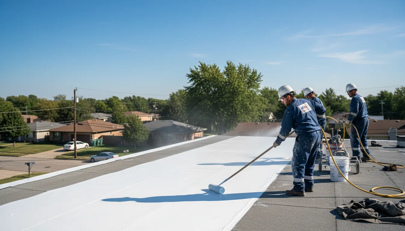 Commercial roof coating in Worden, IL near me